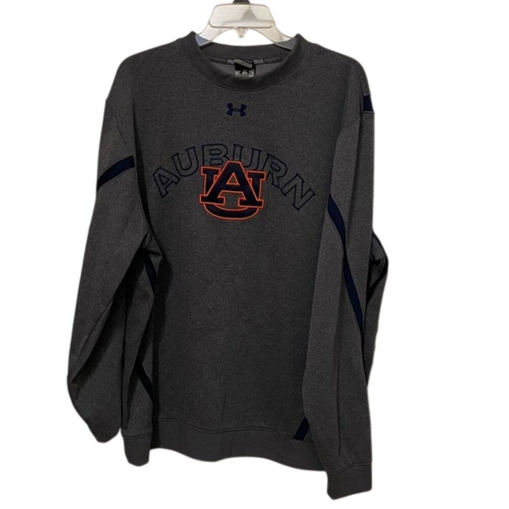 Under Armour Gray Auburn University Sweatshirt Mens Size XL War Eagle Football